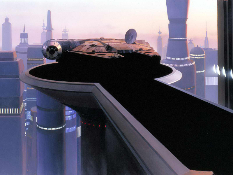 Illustration for article titled AsĂ se hicieron los matte paintings de la primera trilogĂa de Star Wars
